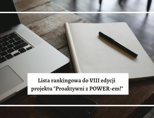 Lista rankingowa dla VIII edycji „Proaktywni z POWER-em!”